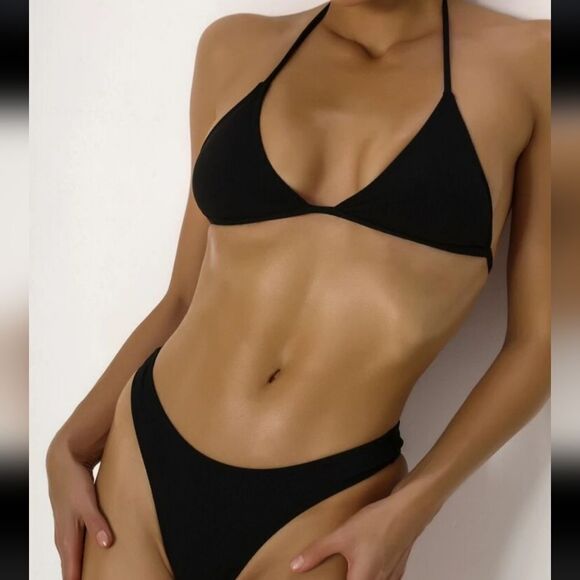 TWO PIECES  HALTER BANDAGE WOMEN"S  SWIMSUIT - Picture 1 of 15